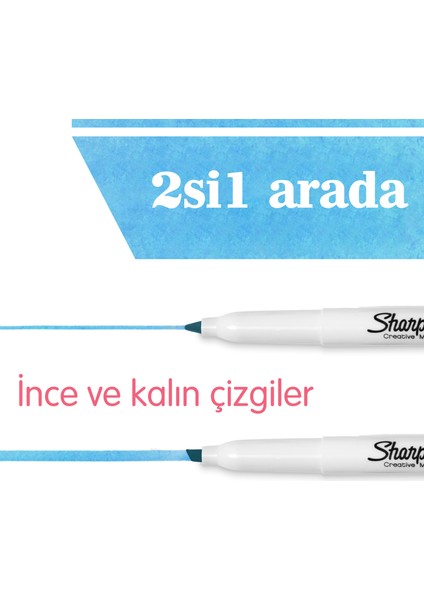 SHARPIE SNOTE Fosforlu Kalem, Kesik uç, 4'lü Karışık Renk