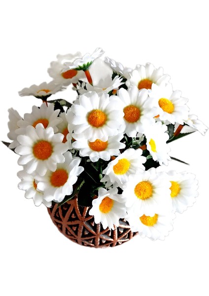 Otantik Vazolu Papatyalarla Süslü Yapay Çiçek modelleri