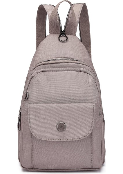 Krinkıl Kumaş Kadın Sırt Ve Göğüs Çantası BC 1237 - Vizon
