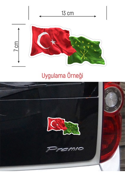 Adige - Türk Dalgalı Bayrak Etiket 13 x 7 cm fiyatları