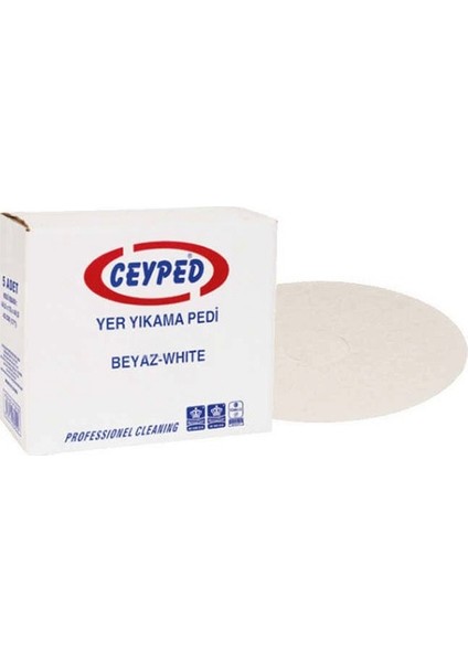 Yer Yıkama Makinesi Pedi 43 Cm. Beyaz 5'li