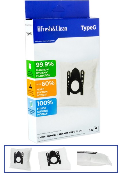 Bosch Bgl 8334 Prosilence Uyumlu 6'lı Bez Toz Torbası