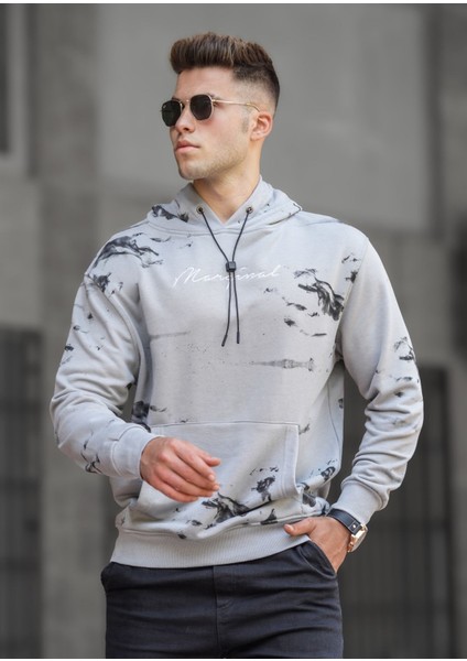Boyalı Gri Erkek Sweatshirt 5291
