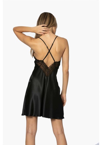 600 Siyah Saten Gecelik fiyatları