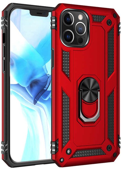 Apple iPhone 12 Pro Kılıf Yüzüklü Zırh Tank Vega