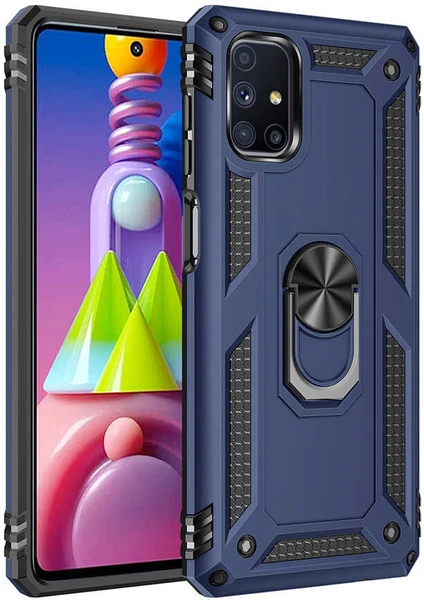 Samsung Galaxy M51 Kılıf Yüzüklü Zırh Tank Vega