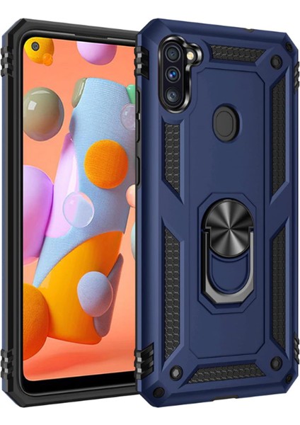 Samsung Galaxy M11 Kılıf Yüzüklü Zırh Tank Vega