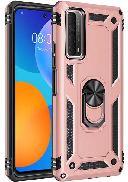 Huawei P Smart 2021 Kılıf Yüzüklü Zırh Tank Vega