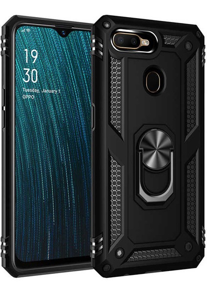 Oppo A7X Kılıf Yüzüklü Zırh Tank Vega