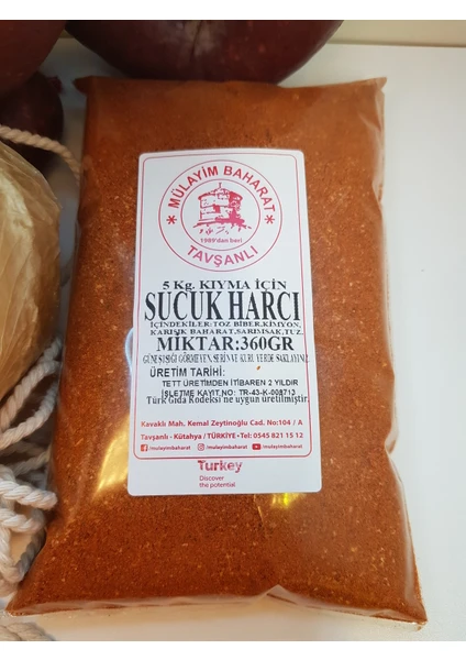 Mülayim Baharat Geleneksel Sucuk Seti (360 gr Sucuk Baharatı+5 M Bağırsak+Ip)