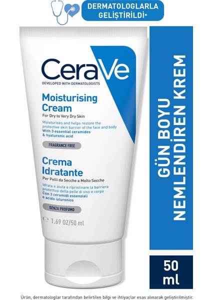 Cerave Kuru Ciltler Için Nemlendirici Krem Yüz ve Vücut Kremi 50 ml