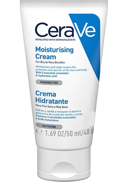 Cerave Kuru Ciltler Için Nemlendirici Krem Yüz ve Vücut Kremi 50 ml