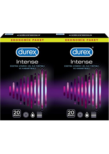 Intense Prezervatif, 40’lı Ekonomik Avantaj Paket (2 x 20 Adet)