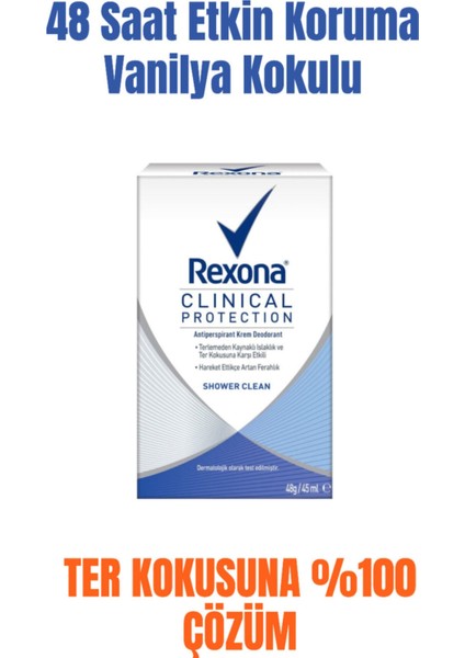 48 Saat Terlemeye Karşı Etkili Clinical Krem Roll-On 3x