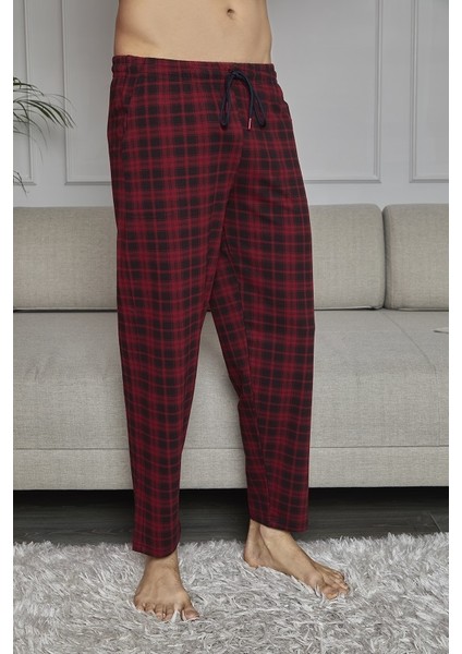 Erkek İnce Tek Alt Ekoseli Pamuk Pijama