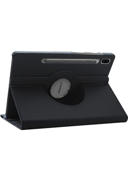 Samsung Galaxy Tab S7 Fe Lte T737 Kılıf 360 Rotating Stand Deri Siyah