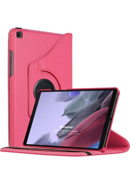 Samsung Galaxy Tab A7 Lite T225 Kılıf 360 Rotating Stand Deri Pembe