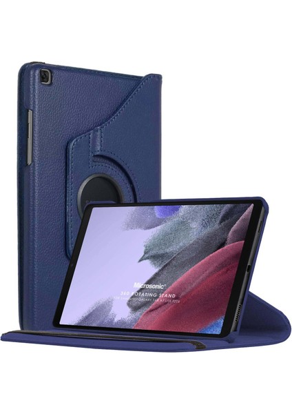 Samsung Galaxy Tab A7 Lite T225 Kılıf 360 Rotating Stand Deri Lacivert