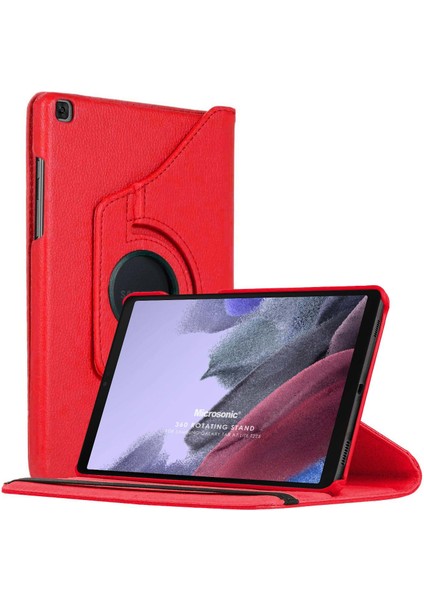 Samsung Galaxy Tab A7 Lite T225 Kılıf 360 Rotating Stand Deri Kırmızı