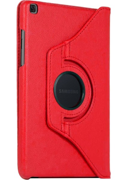 Samsung Galaxy Tab A7 Lite T225 Kılıf 360 Rotating Stand Deri Kırmızı