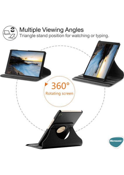 Samsung Galaxy Tab A7 Lite T225 Kılıf 360 Rotating Stand Deri Kırmızı