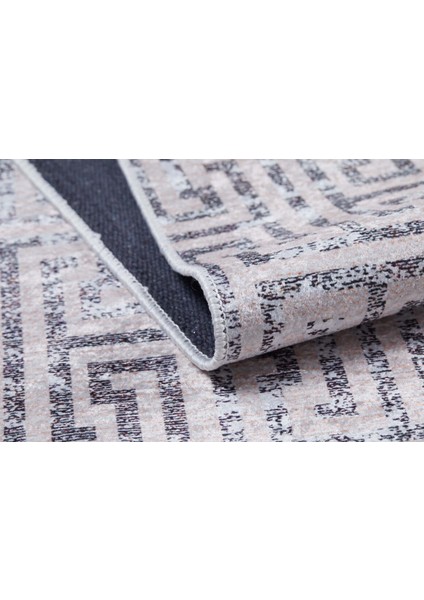 Modern Bej Renk Desenli Yıkanabilir Halı HLN1223 fırsatları