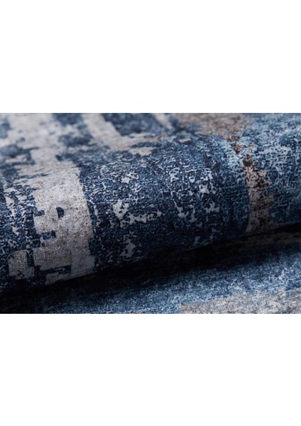 Modern Mavi Renk Yıkanabilir Halı HLN1197 indirimleri