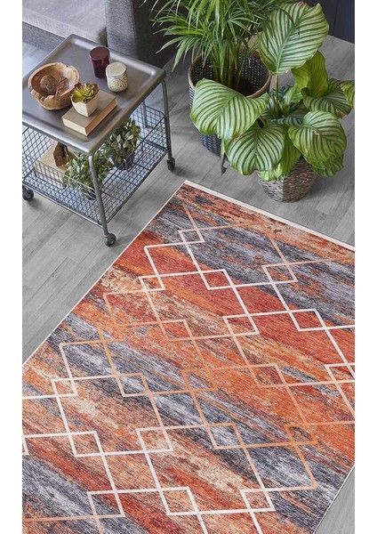 Modern Turuncu Renk Yıkanabilir Halı HLN1182 fiyatları