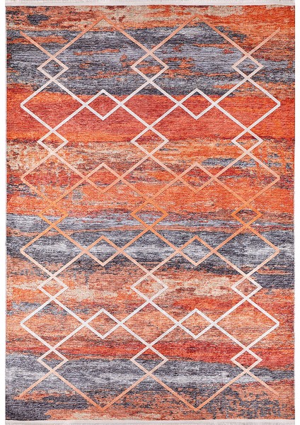 Modern Turuncu Renk Yıkanabilir Halı HLN1182 modelleri