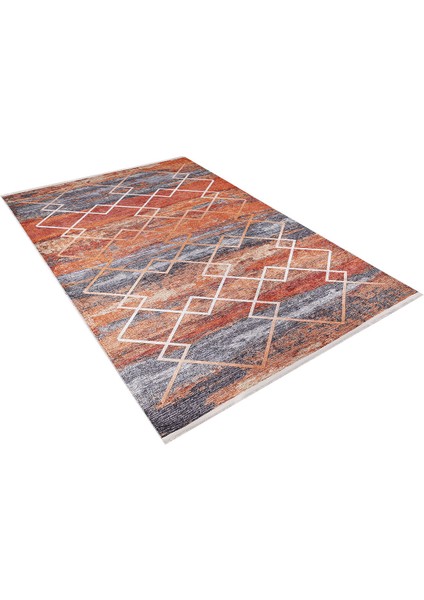 Modern Turuncu Renk Yıkanabilir Halı HLN1182 fırsatları