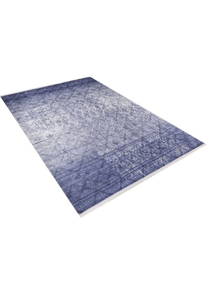 Modern Mavi Renk Yıkanabilir Halı HLN1110 modelleri