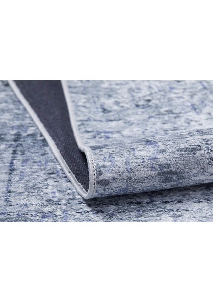 Soft-Düz Gri Mavi Renk Yıkanabilir Halı HLN477 fırsatları