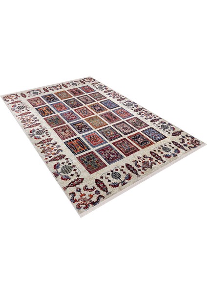 Patchwork Bej Zemin Renkli Yıkanabilir Halı HLN861 modelleri