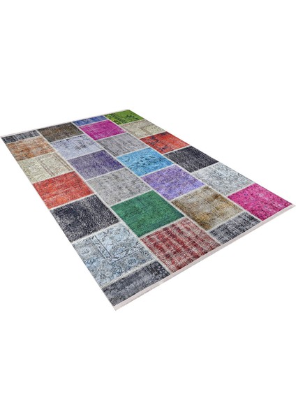 Usso Patchwork Renkli Yıkanabilir Halı HLN110 modelleri