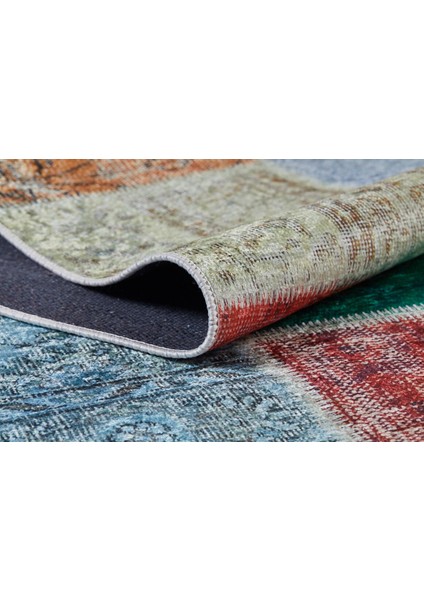 Usso Patchwork Renkli Yıkanabilir Halı HLN110 fırsatları