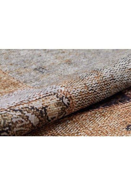Patchwork Bakır Bronz Yıkanabilir Halı HLN711 fırsatları