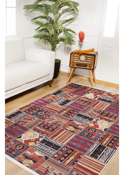 Usso Patchwork Renkli Yıkanabilir Halı HLN108