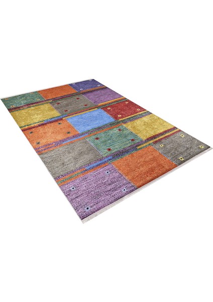 Usso Patchwork Renkli Yıkanabilir Halı HLN095 modelleri