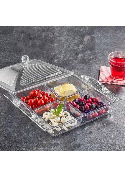 EW's Kitchenware Akrilik Barok Şeffaf 4 Lü Kahvaltılık