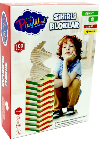 Playwood Eğitici Sihirli Bloklar 100 Parça