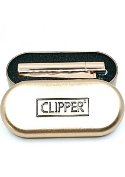 Clipper Metal Taşlı Altın Çakmak