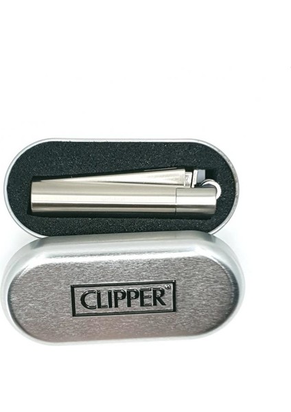 Clipper Metal Taşlı Gümüş Çakmak