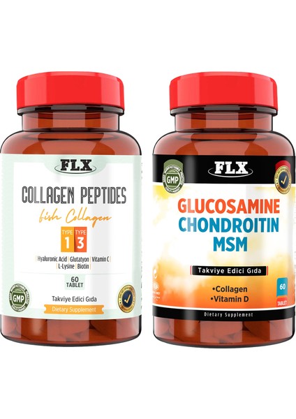 Balık Kollajeni Tip 1-3 Collagen 90 & Glucosamine Chondroitin Msm Collagen Vitamin D 60 Tablet