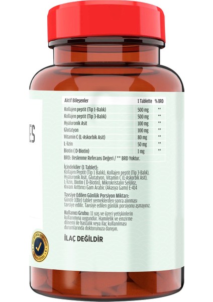 Koenzim Alfa Lipoik Asit Lkarnitin Coenzyme Q10 60 Tablet & Balık Kollajeni Tip 1-3 Collagen 60 Tablet