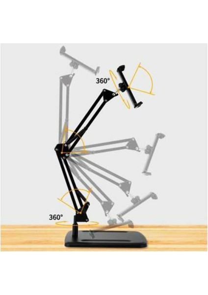 Coverzone Akrobatik Masaüstü 3.5-10.6" Metal Gövde Tablet Telefon Tutucu Standı