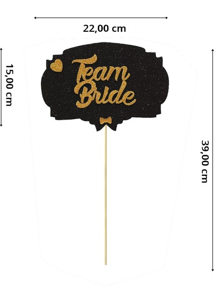 Team Bride Konuşma Balonu Çubuğu - Siyah & Altın