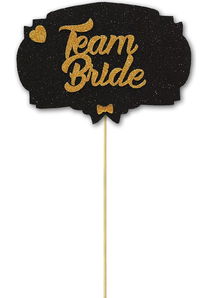 Team Bride Konuşma Balonu Çubuğu - Siyah & Altın