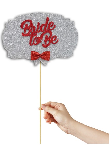 Bride To Be Konuşma Balonu Çubuğu - Gümüş & Kırmızı modelleri