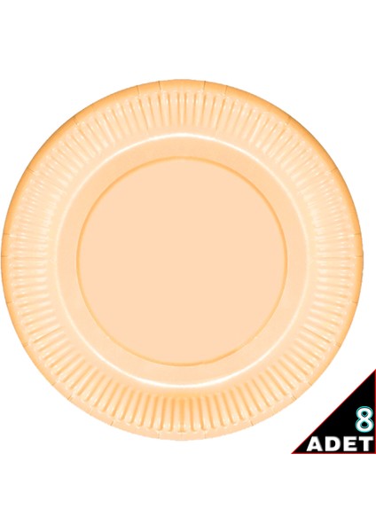 Makaron Karton Tabak, 23 cm x 8 Adet - Turuncu fiyatları