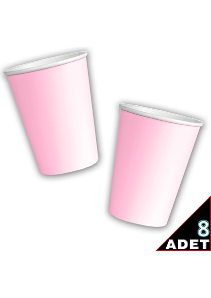 Makaron Karton Bardak, 8 Adet - Pembe fiyatları